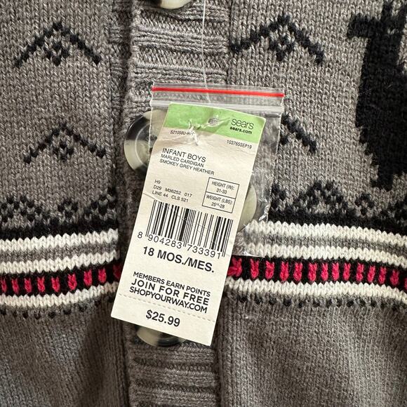 NEW Toughskins Llama Fair Isle Cardigan, Sz 18mo (12-24A) - Picture 4 of 7